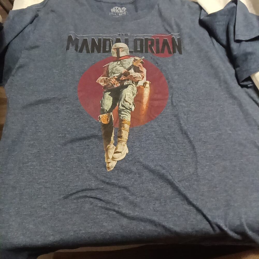 Star Wars The Mandalorian Mens T Shirt Size XL Blue Mad Engine Boba Fett